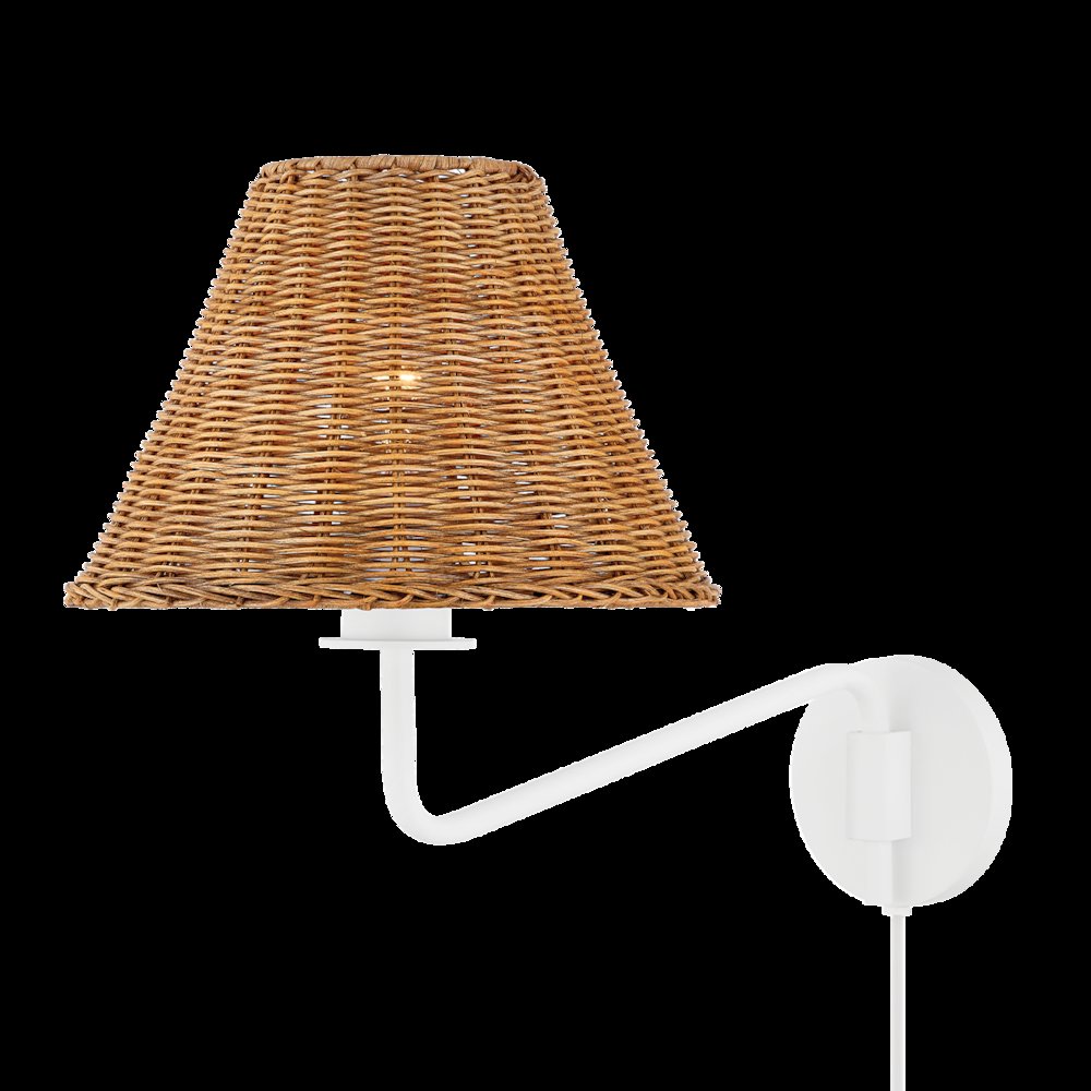 Issa Plug-In Sconce, Texture White. Picture 1