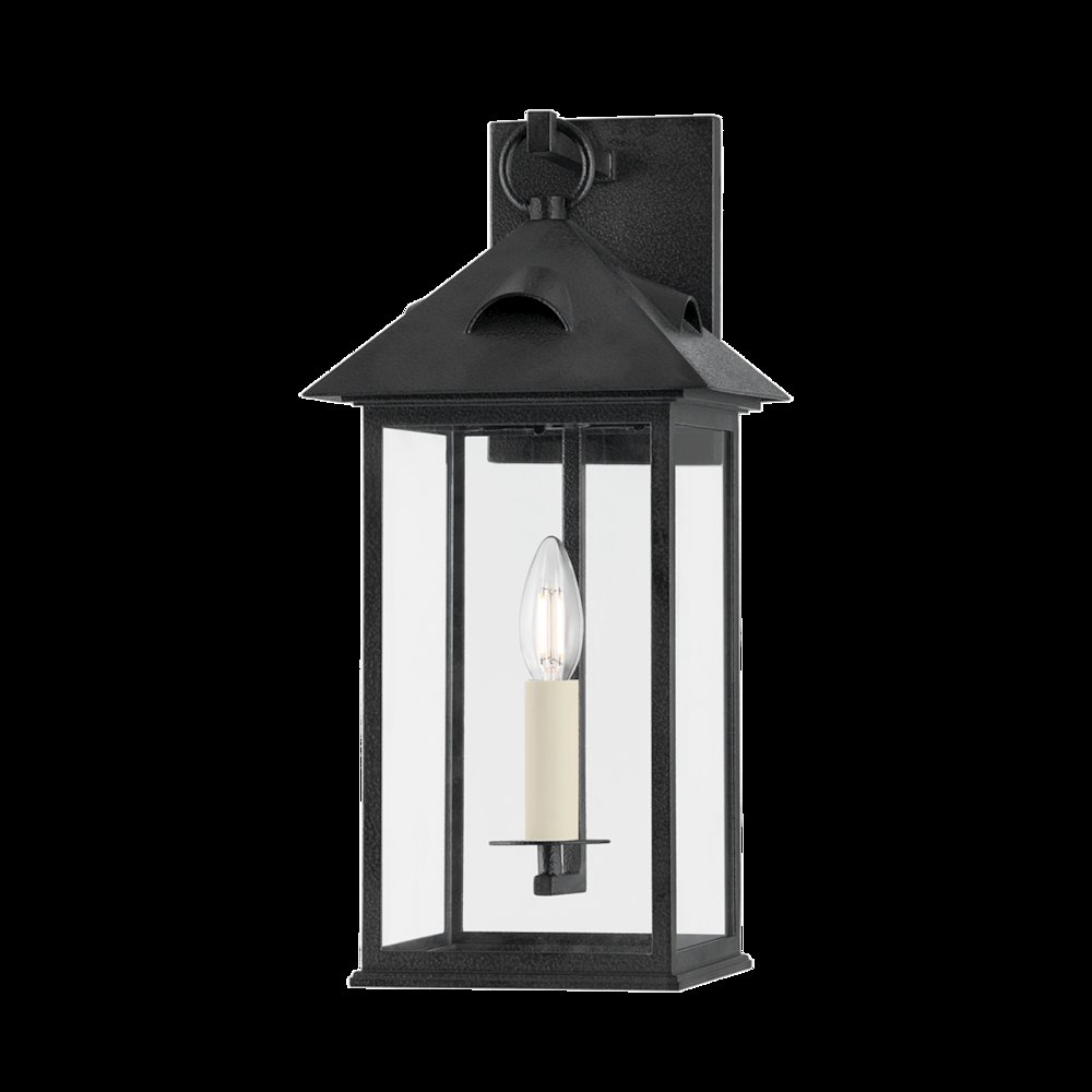 Corning Exterior Wall Sconce, Forged Iron. Picture 1