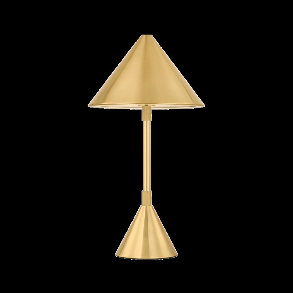 Salma Rechargeable Table Lamp, Aged Brass. Picture 1