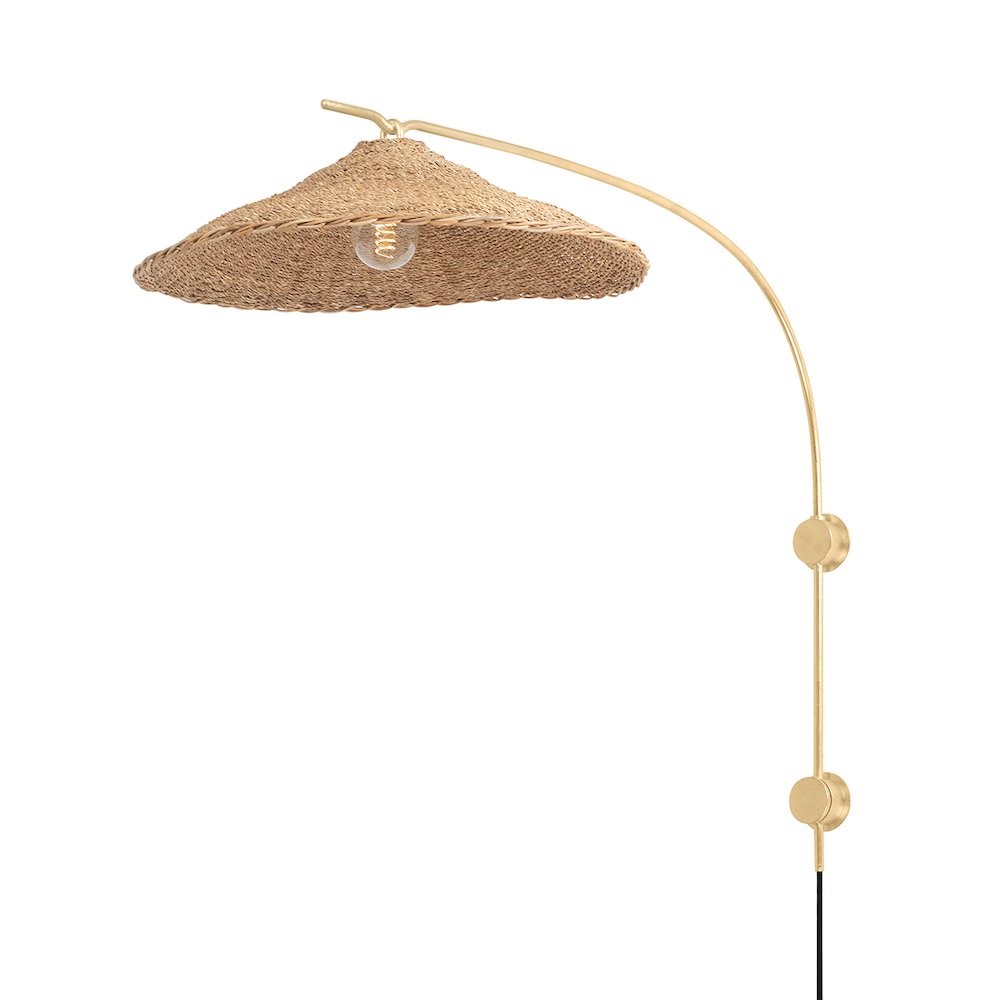 Valier Plug-In Sconce, Vintage Gold Leaf. Picture 1