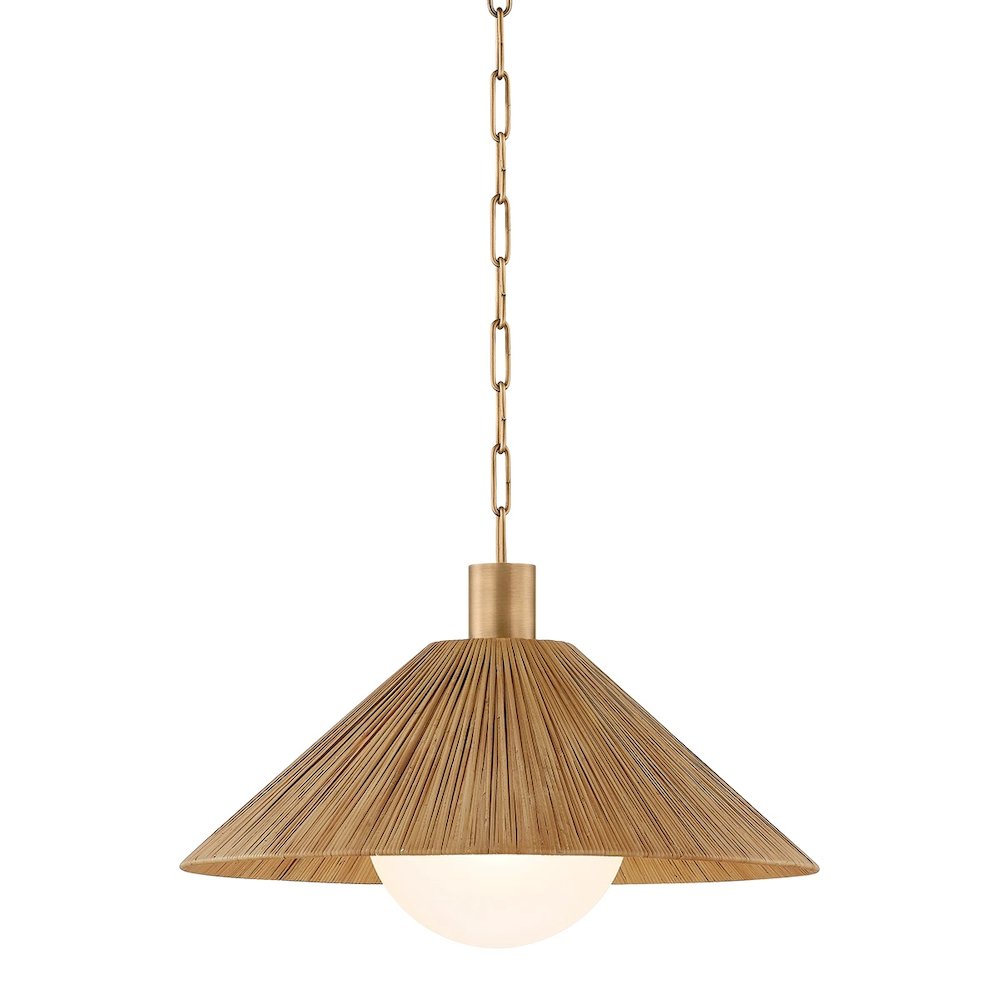 Woodside Pendant In Patina Brass Color. Picture 1