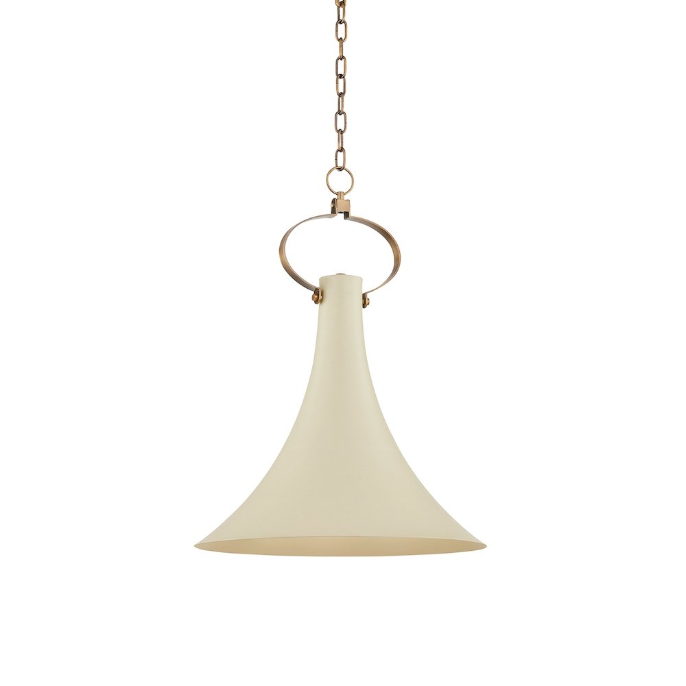Radcliff Pendant In Patina Brass Color. Picture 1