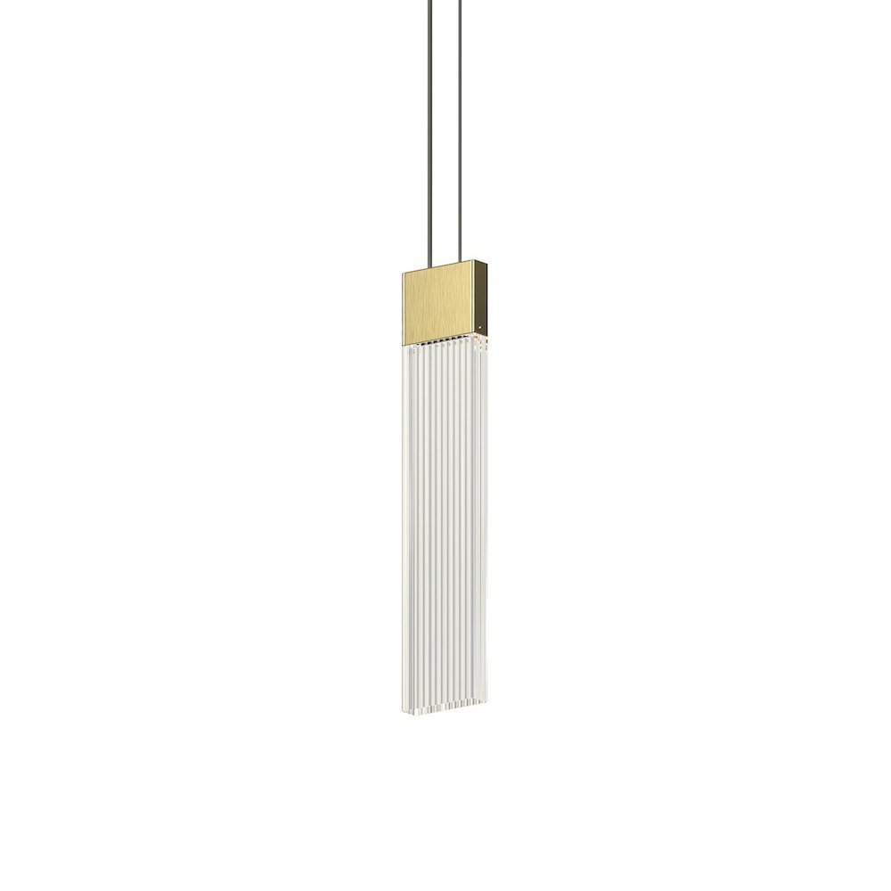 V Panels Pendant, Brass. Picture 1