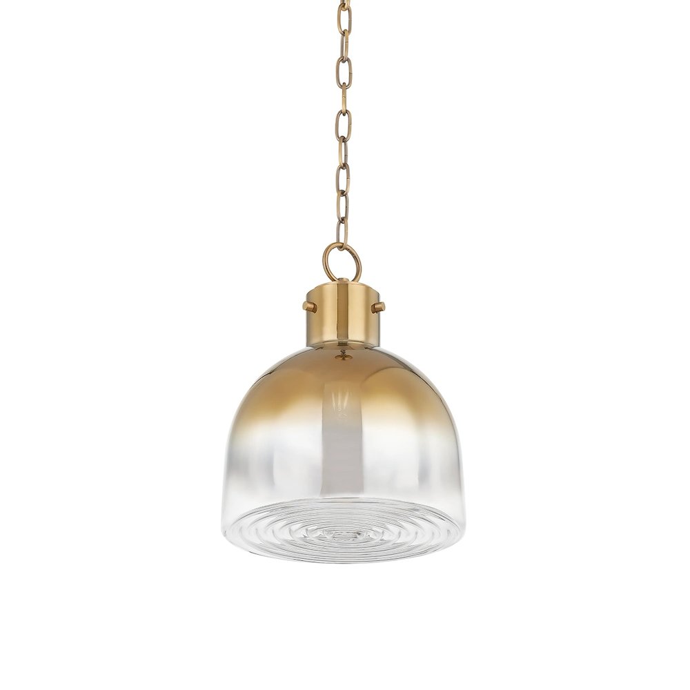 Beryl Pendant In Patina Brass Color. Picture 1