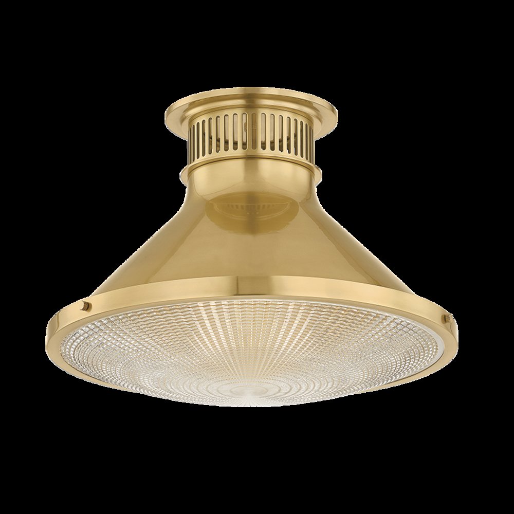 Highclere Flush Mount, Aged Brass. Picture 1