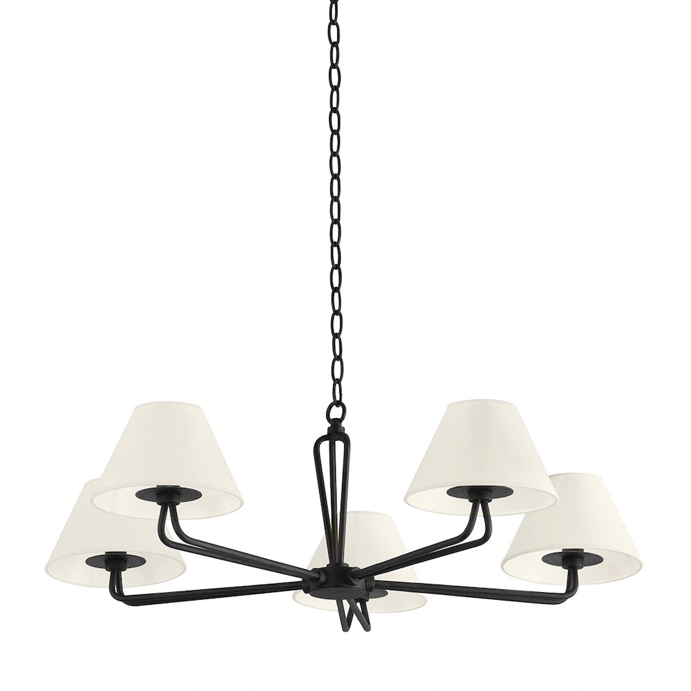 Ozias Chandelier In Black Iron Color. Picture 1