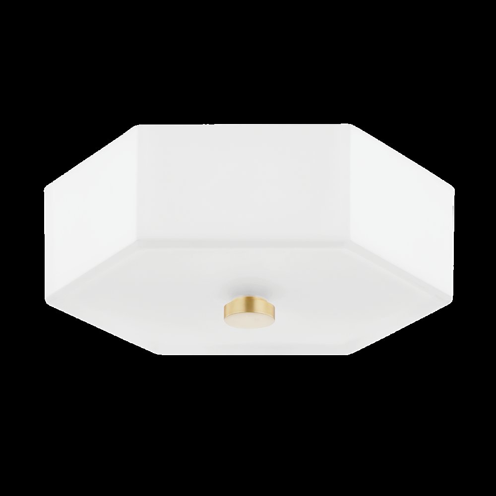 Lizzie Flush Mount, Aged Brass. Picture 1
