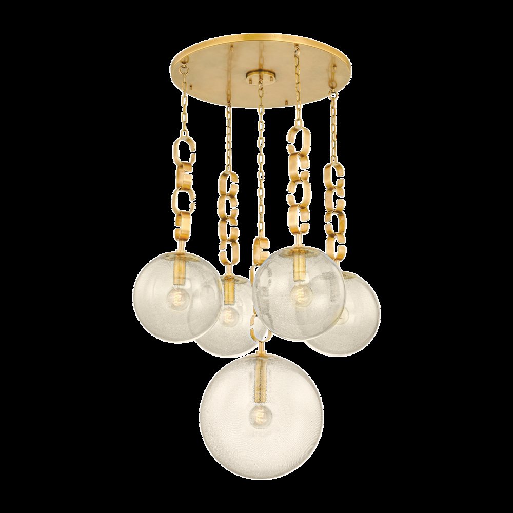 Nessa Chandelier, Vintage Brass. Picture 1