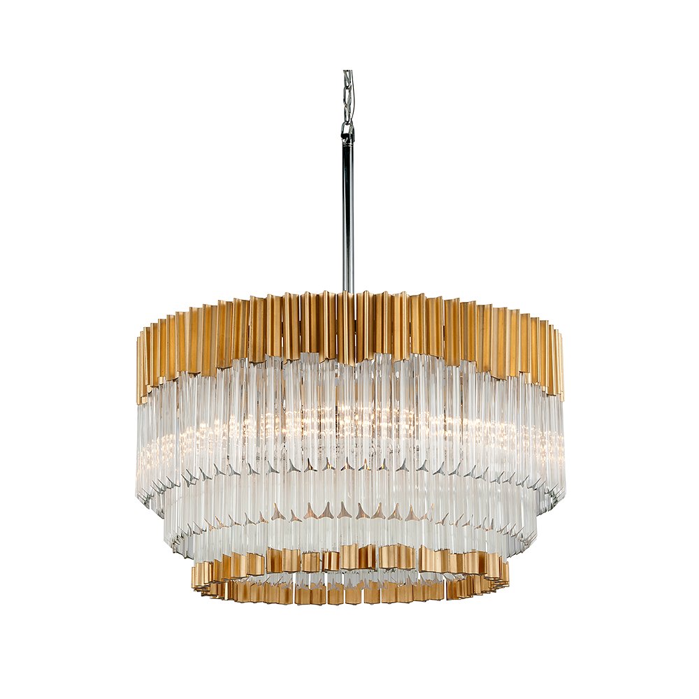 Charisma Chandelier, Gold Leaf. Picture 1
