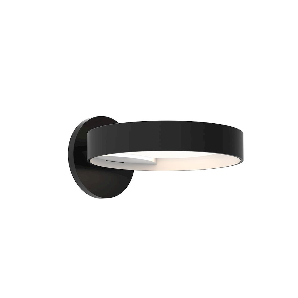Light Guide Ring Wall Sconce, Satin Black. Picture 1