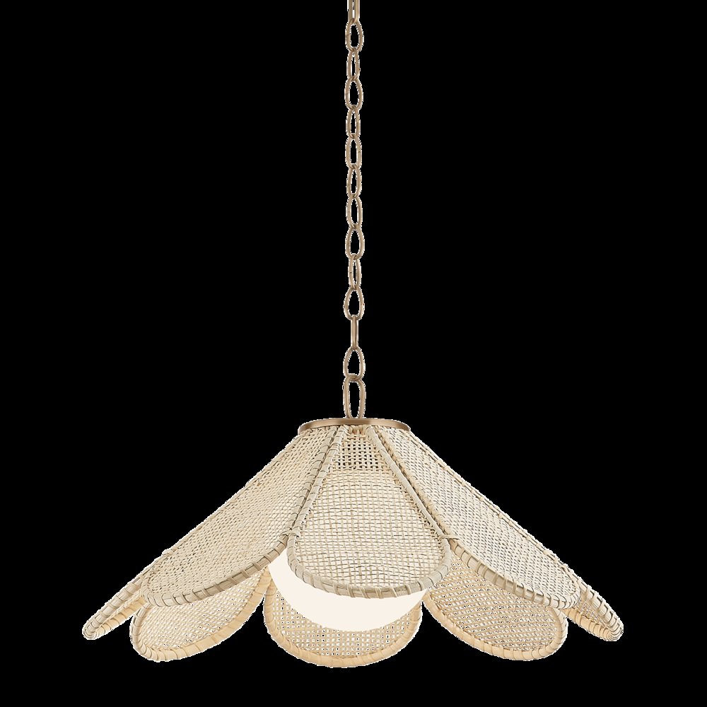 Petal Pendant, Patina Brass. Picture 1