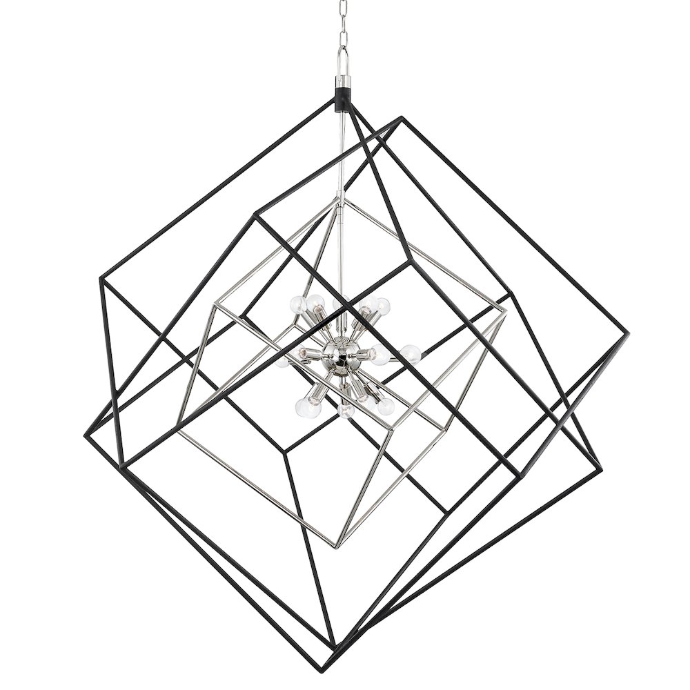 Roundout Chandelier, Polished Nickel. Picture 1