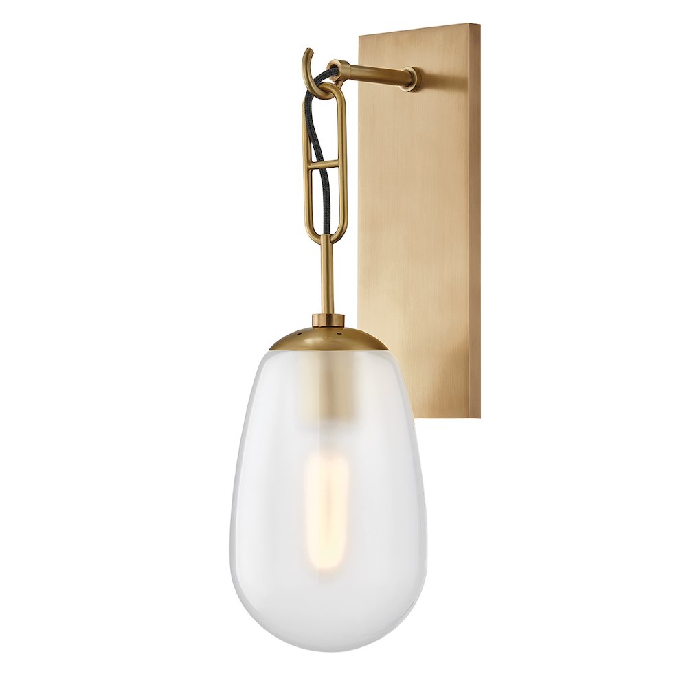 Bruckner Wall Sconce, Aged Brass. Picture 1