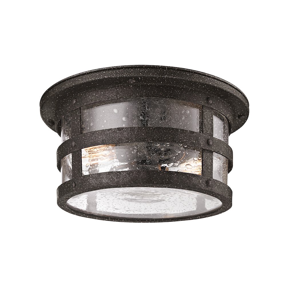 Barbosa Exterior Flush Mount, Aged Pewter. Picture 1