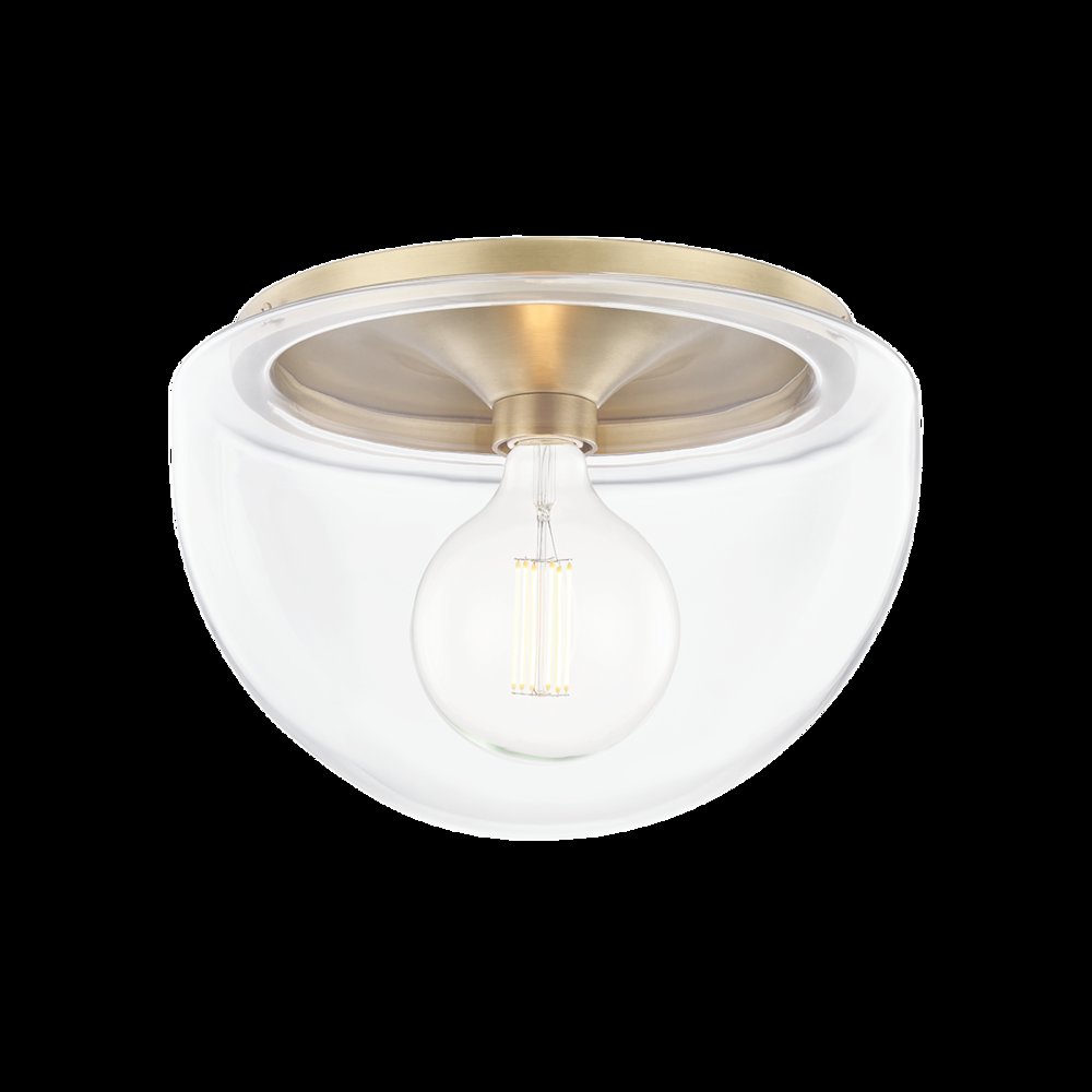 Grace Flush Mount, Aged Brass. Picture 1