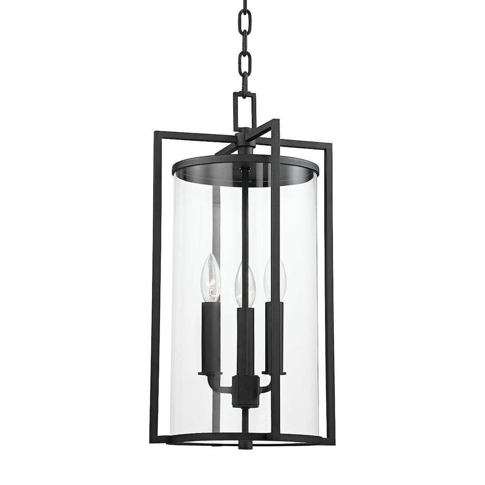 Percy Exterior Pendant, Texture Black. Picture 1