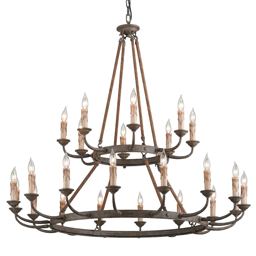 Cyrano Chandelier In Earthen Bronze Color. Picture 1