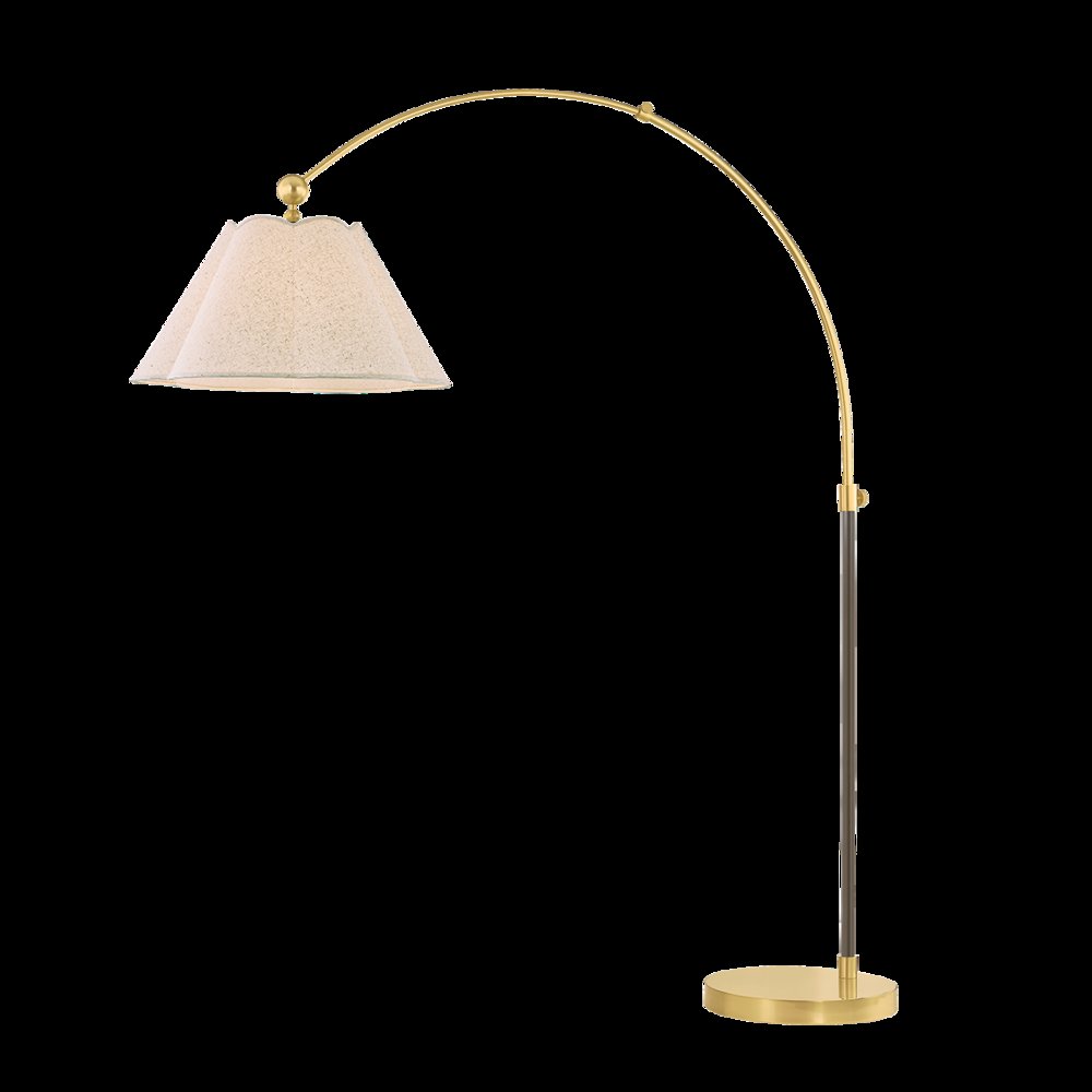 Janie Floor Lamp, Aged Brass. Picture 1