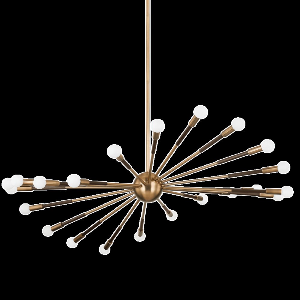 Obie Chandelier, Patina Brass. Picture 1