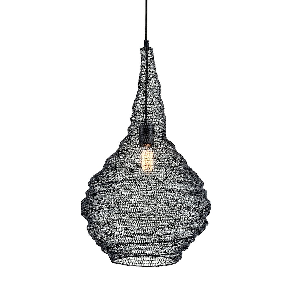 Wabi Sabi Pendant In Soft Black Color. Picture 1