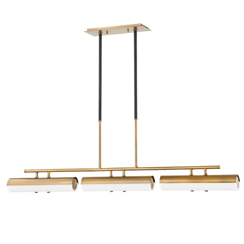 Titus Linear Chandelier, Patina Brass. Picture 1