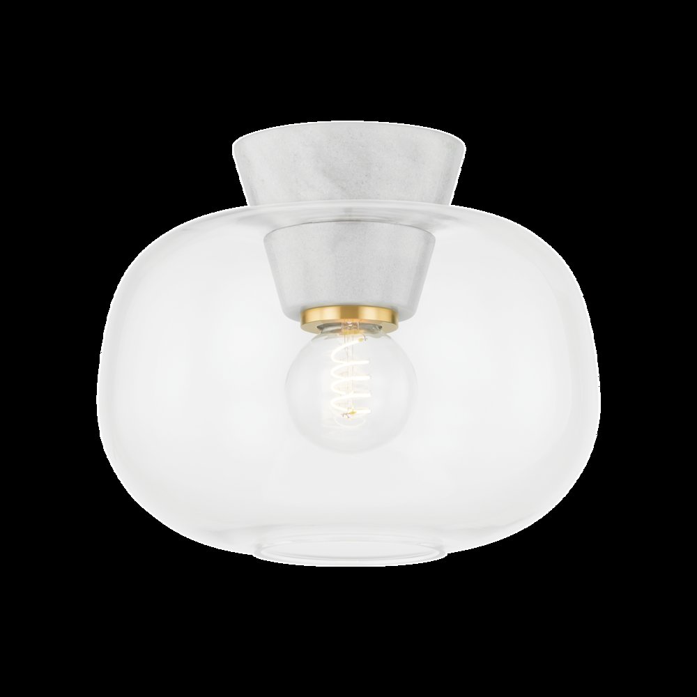 Ariella Flush Mount, Aged Brass. Picture 1