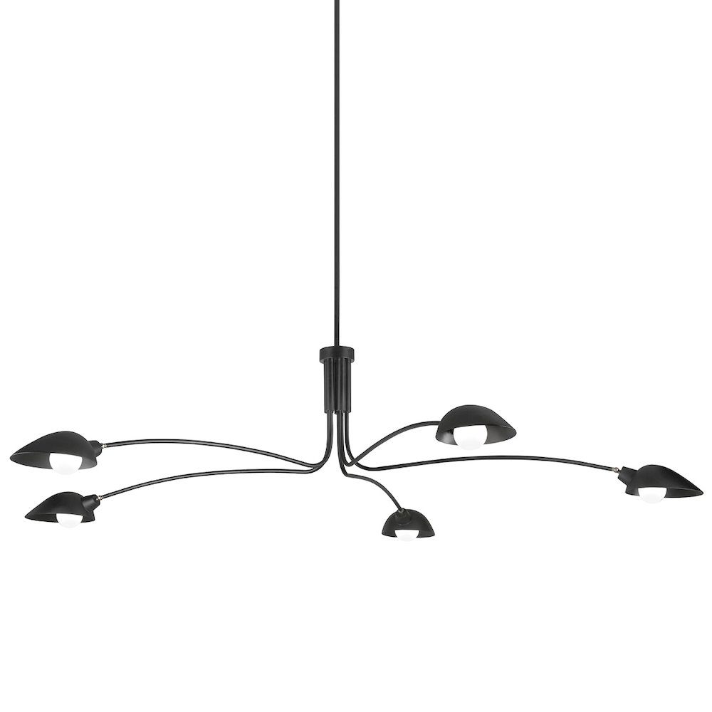 Leo Chandelier In Soft Black Color. Picture 1