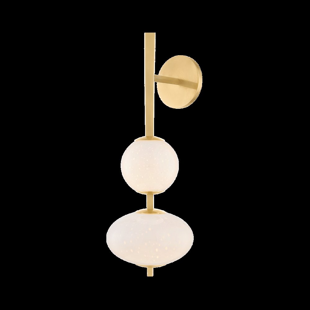 Charoite Wall Sconce, Vintage Brass. Picture 1