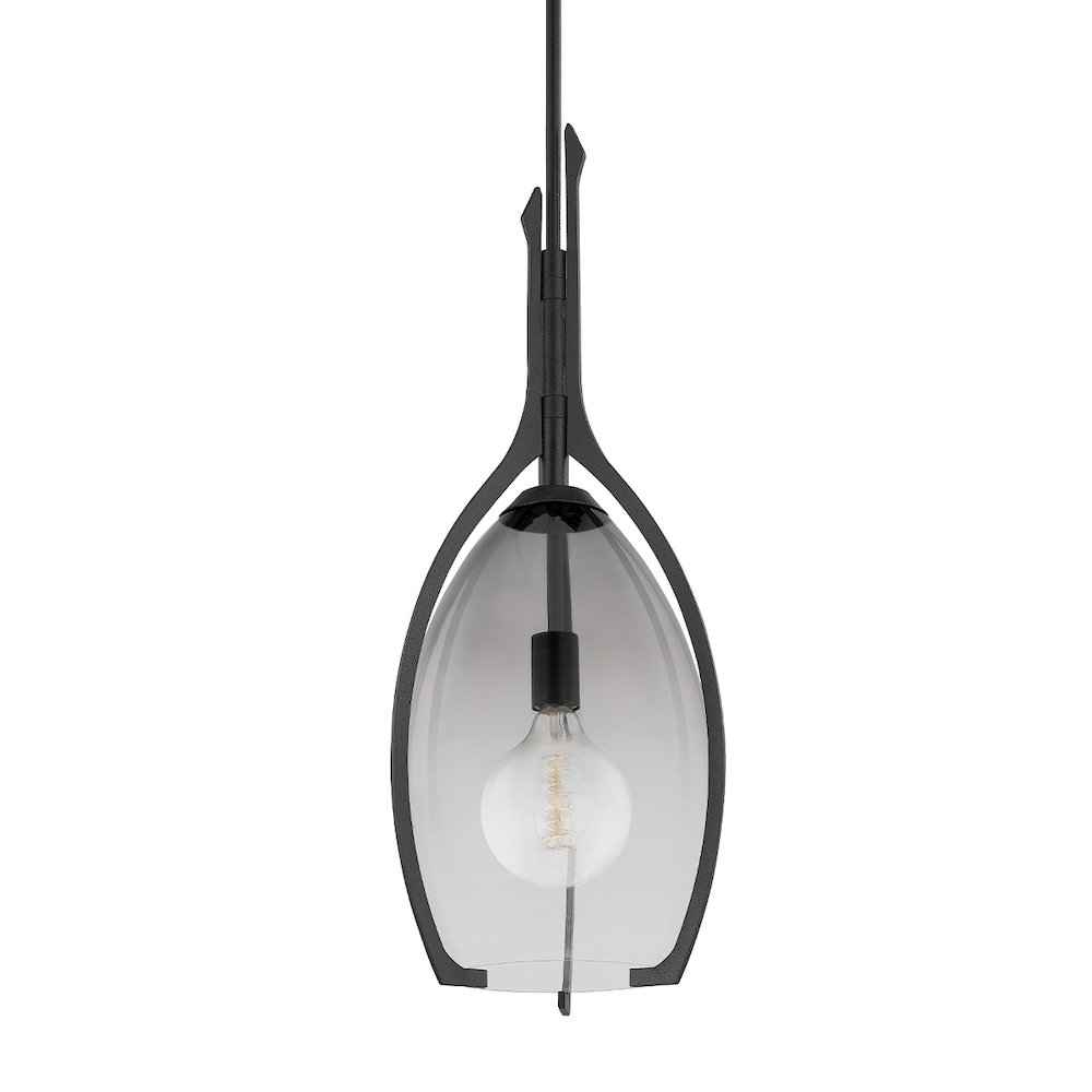 Pacifica Pendant In Forged Iron Color. Picture 1
