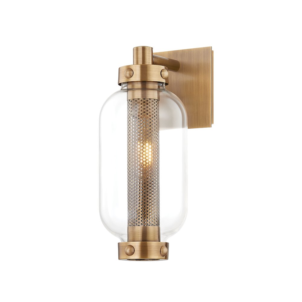 Atwater Exterior Wall Sconce, Patina Brass. Picture 1