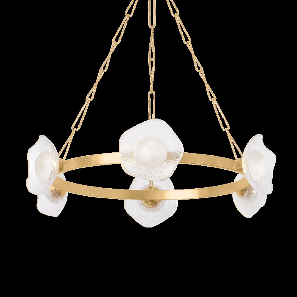 Almandine Chandelier, Vintage Gold Leaf. Picture 1