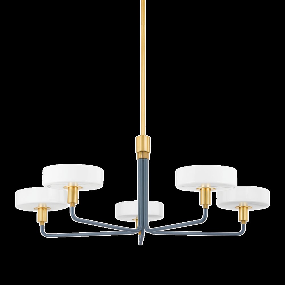 Aston Chandelier, Aged Brass. Picture 1