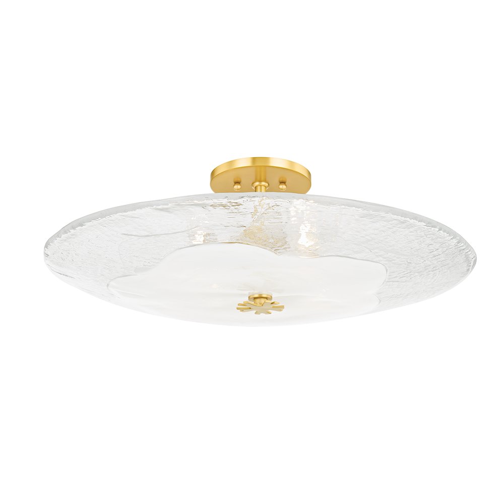 Lago Semi Flush, Aged Brass. Picture 1