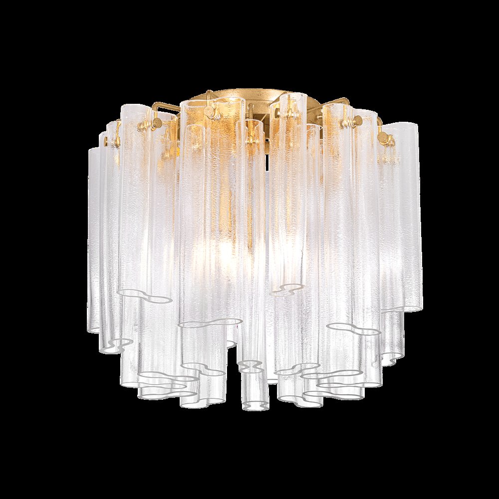 Varenna Semi Flush, Vintage Gold Leaf. Picture 1