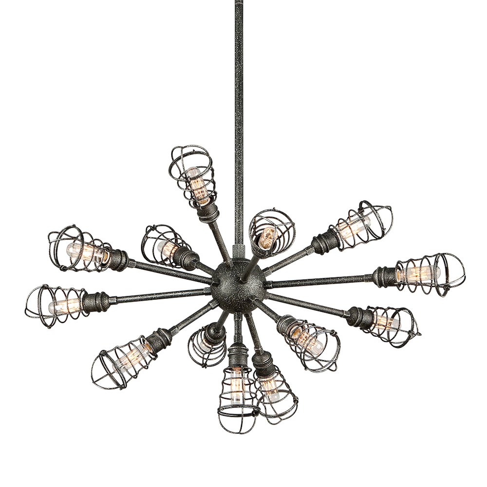 Conduit Chandelier, Old Silver. Picture 1