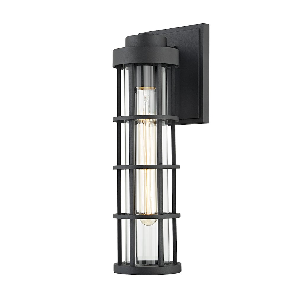Mesa Exterior Wall Sconce, Texture Black. Picture 1
