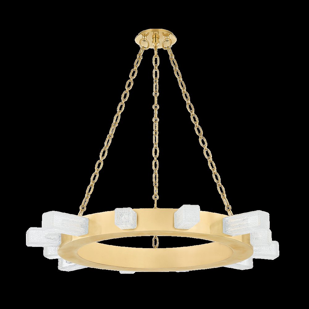 Citrine Chandelier, Vintage Brass. Picture 1