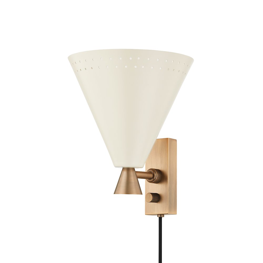 Marvin Plug-In Sconce, Patina Brass. Picture 1
