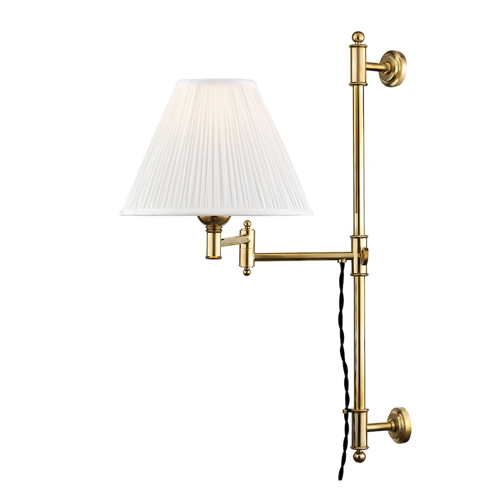 Classic No.1 Plug-In Sconce, Aged Brass. Picture 1