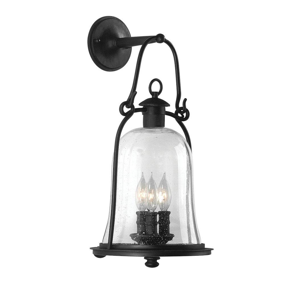 Owings Mill Exterior Wall Sconce, Texture Black. Picture 1