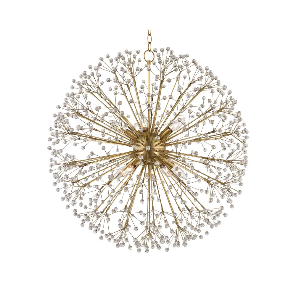 Dunkirk Chandelier, Aged Brass. Picture 1