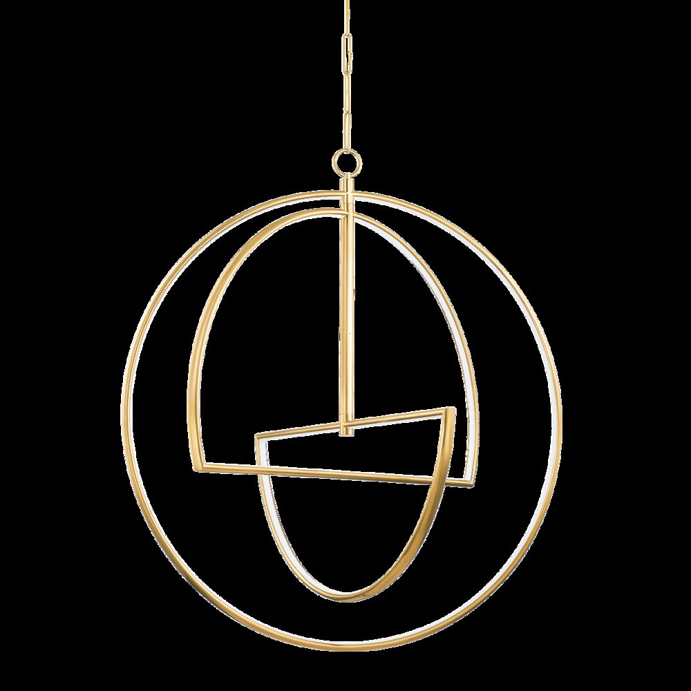 Welland Chandelier, Aged Brass. Picture 1