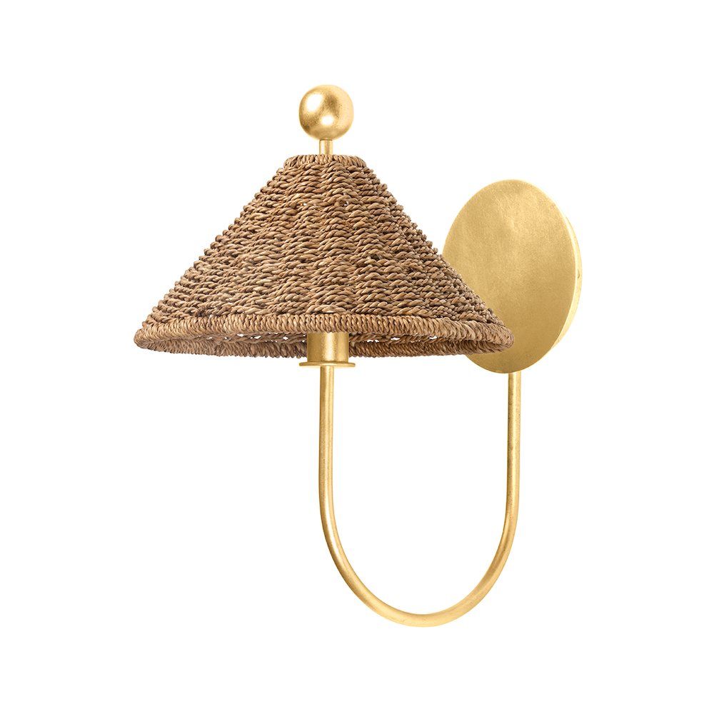 Layton Wall Sconce, Vintage Gold Leaf. Picture 1