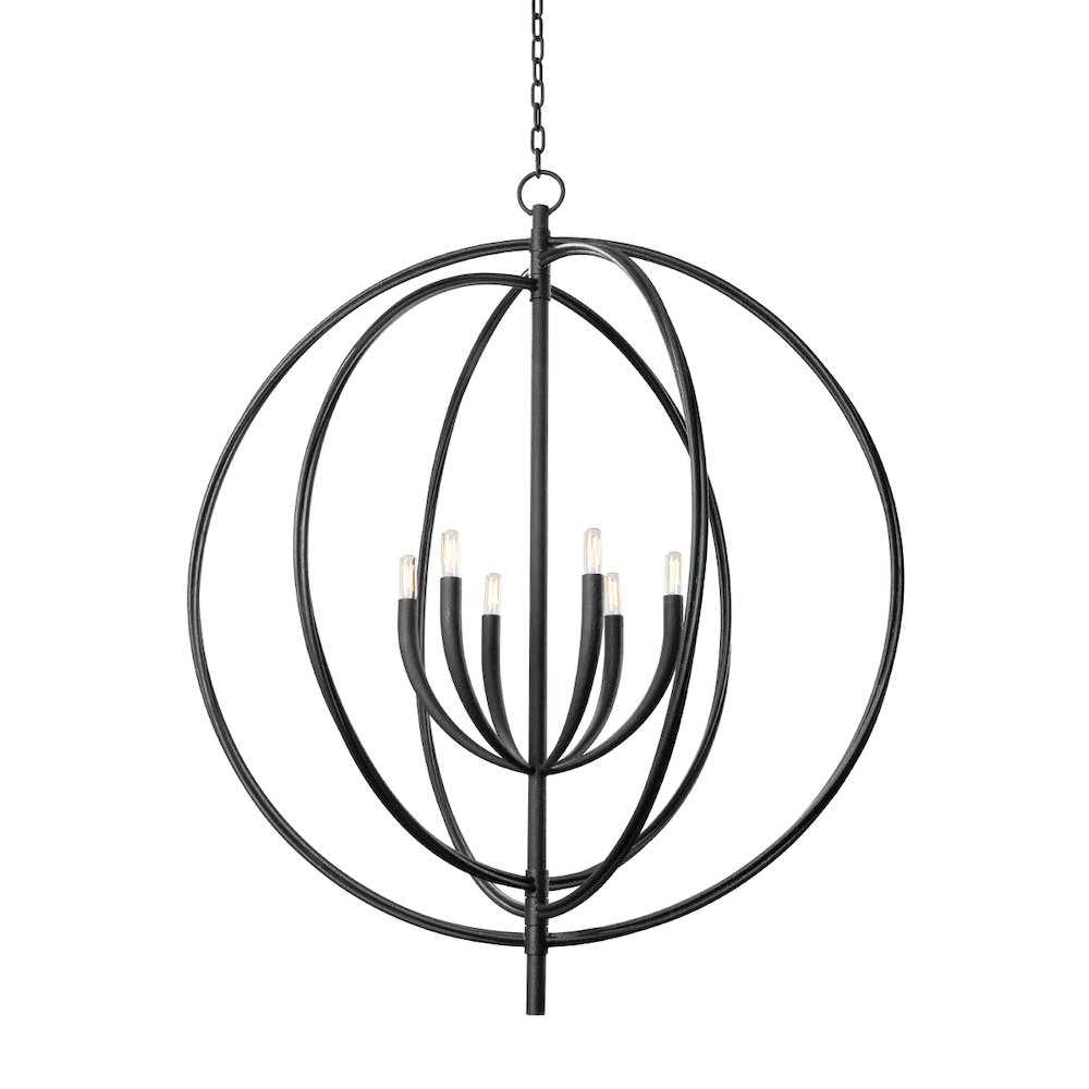 Fillea Chandelier, Black Iron. Picture 1