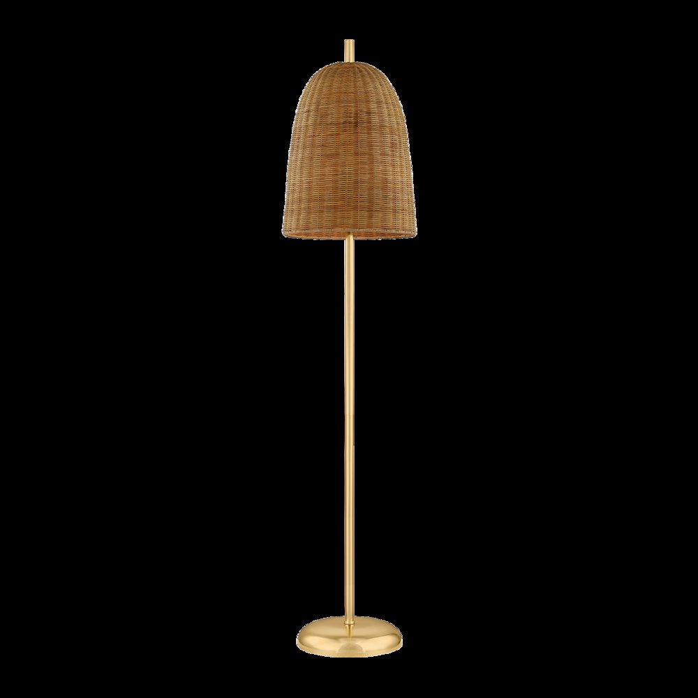 Beatrice Floor Lamp, Aged Brass. Picture 1