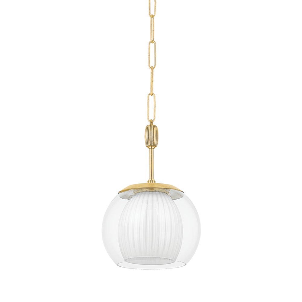 Clementon Pendant, Aged Brass. Picture 1
