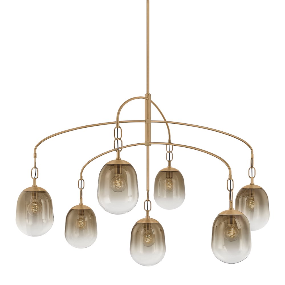 Harvey Chandelier, Patina Brass. Picture 1