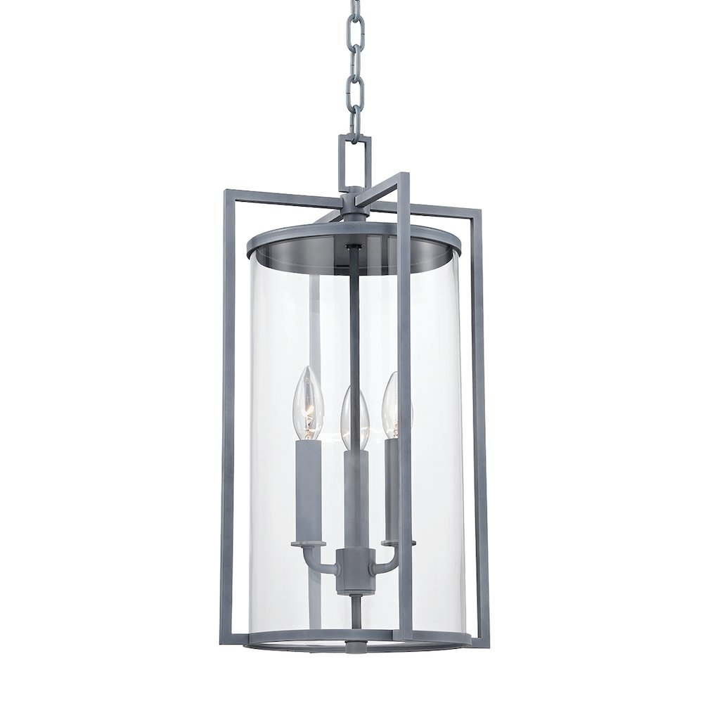 Percy Exterior Pendant, Weathered Zinc. Picture 1