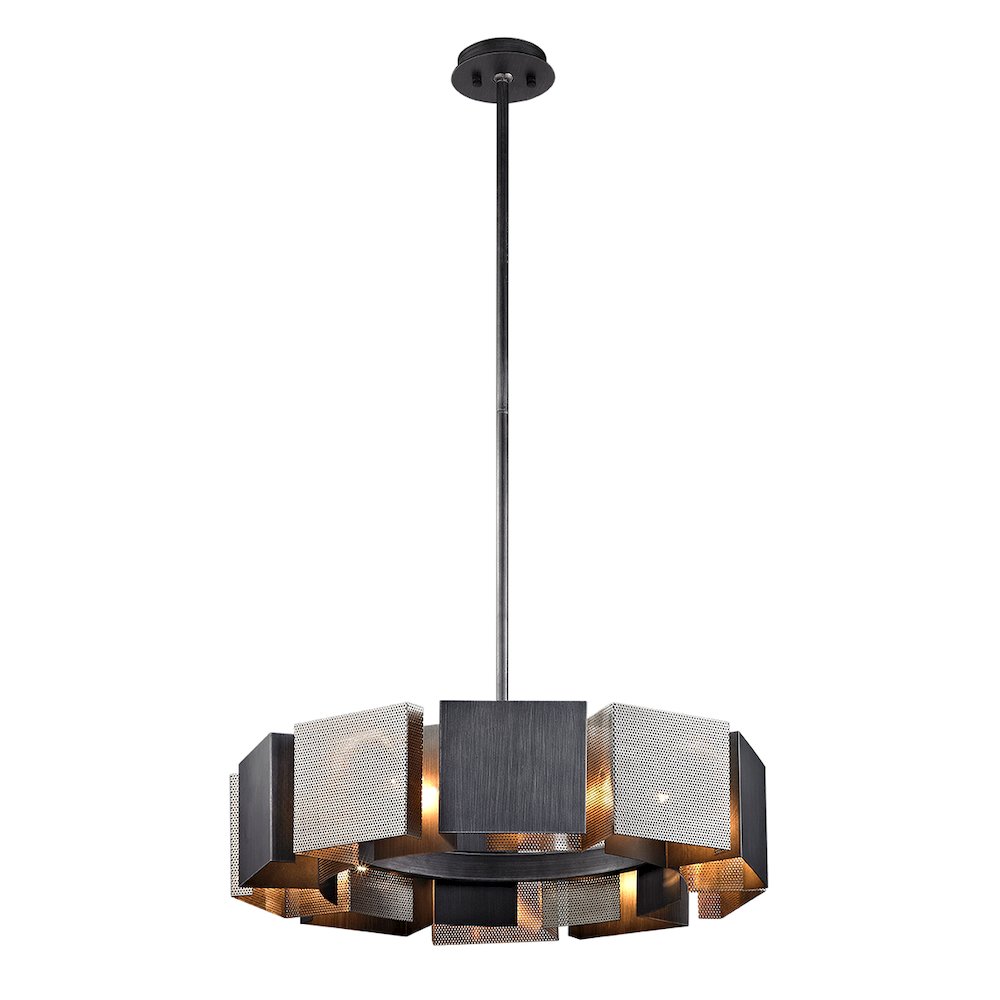 Impression Chandelier In Graphite/Burnished Nickel Color. Picture 1
