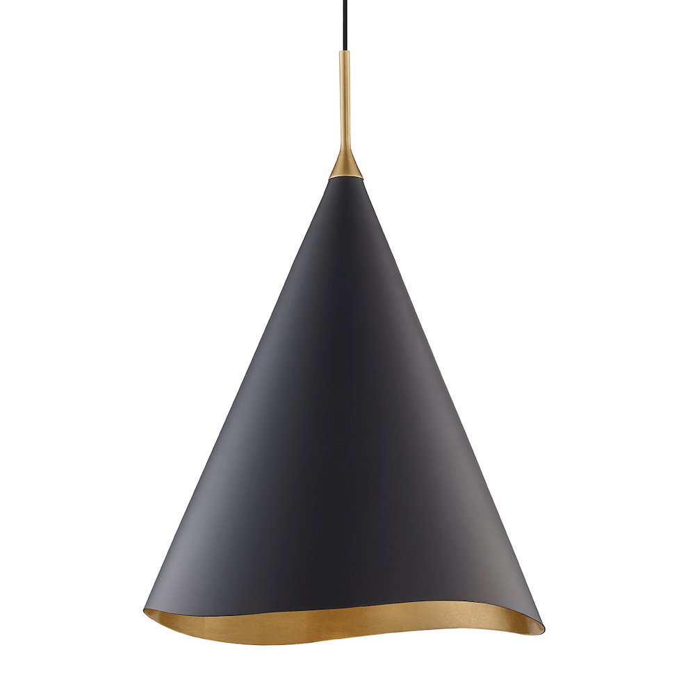 Martini Pendant In Gold Leaf/Black Combo Color. Picture 1